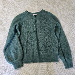 Green Knit Pullover Sweater Size XS